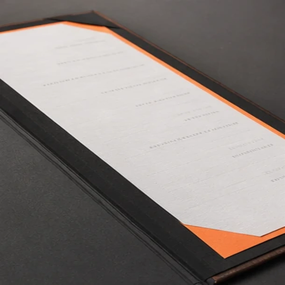 Menus finishing detail