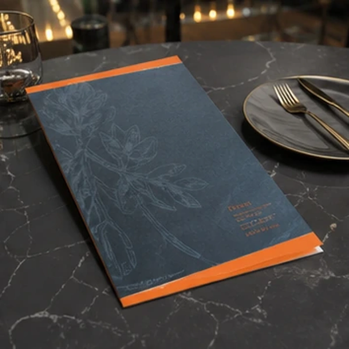 Menus premium printed product example
