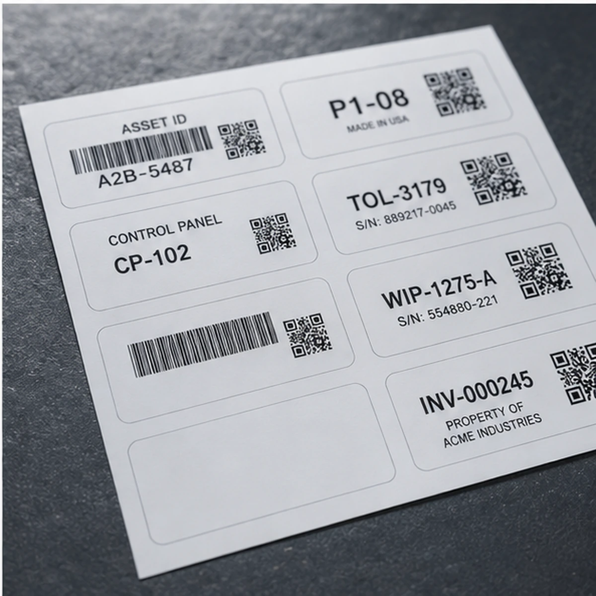 Asset Labels custom finish option