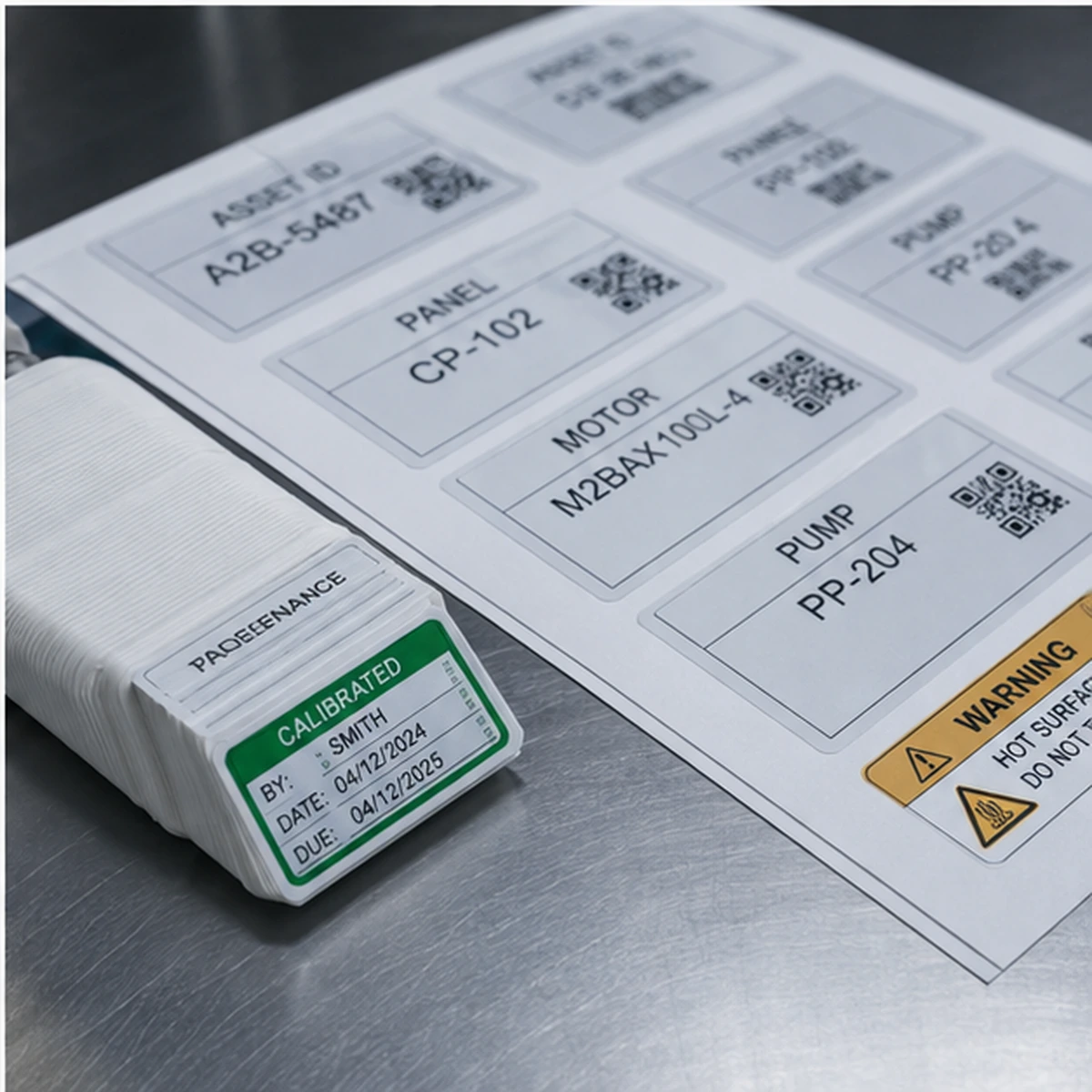 Equipment Labels custom finish option