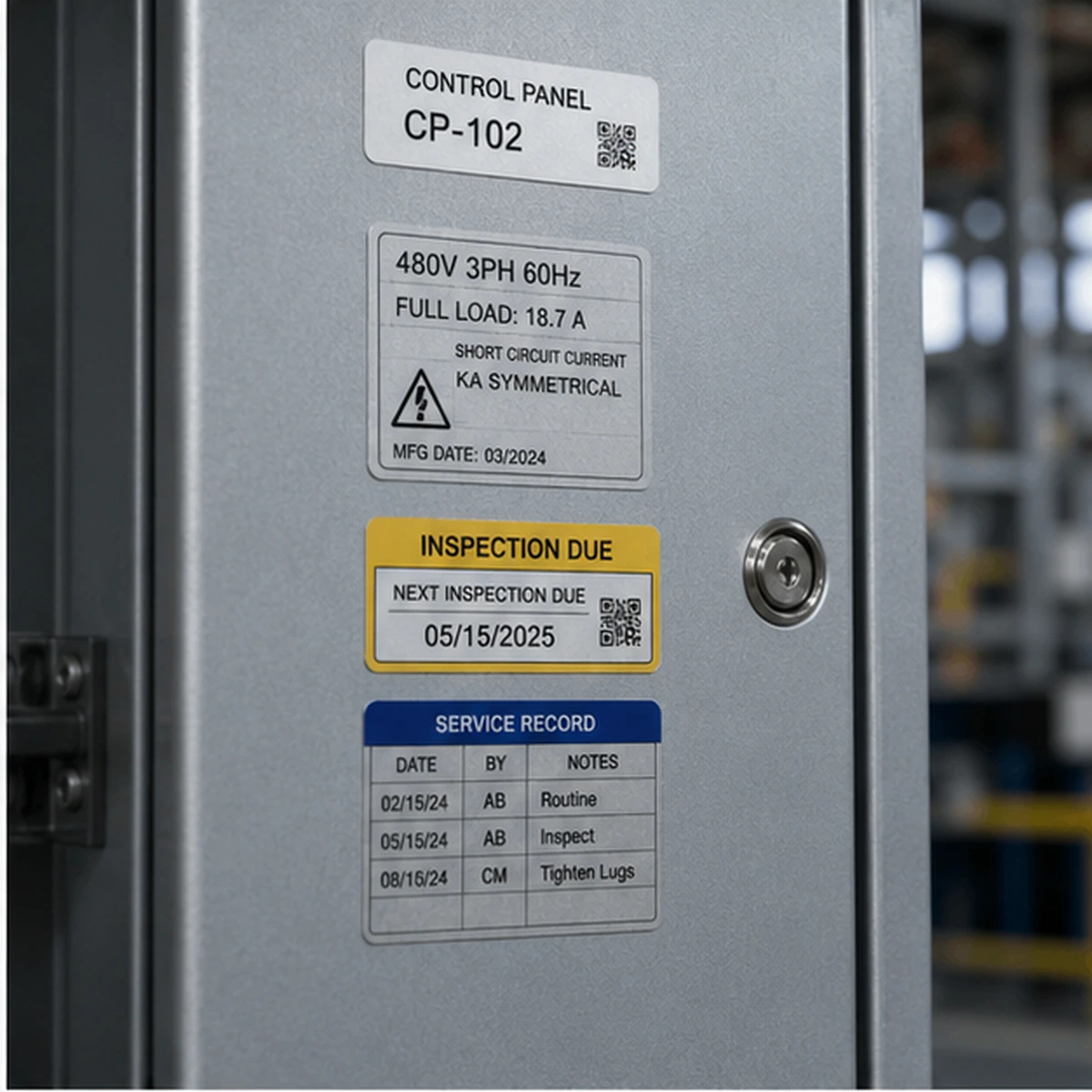 Service & Inspection Labels layout option