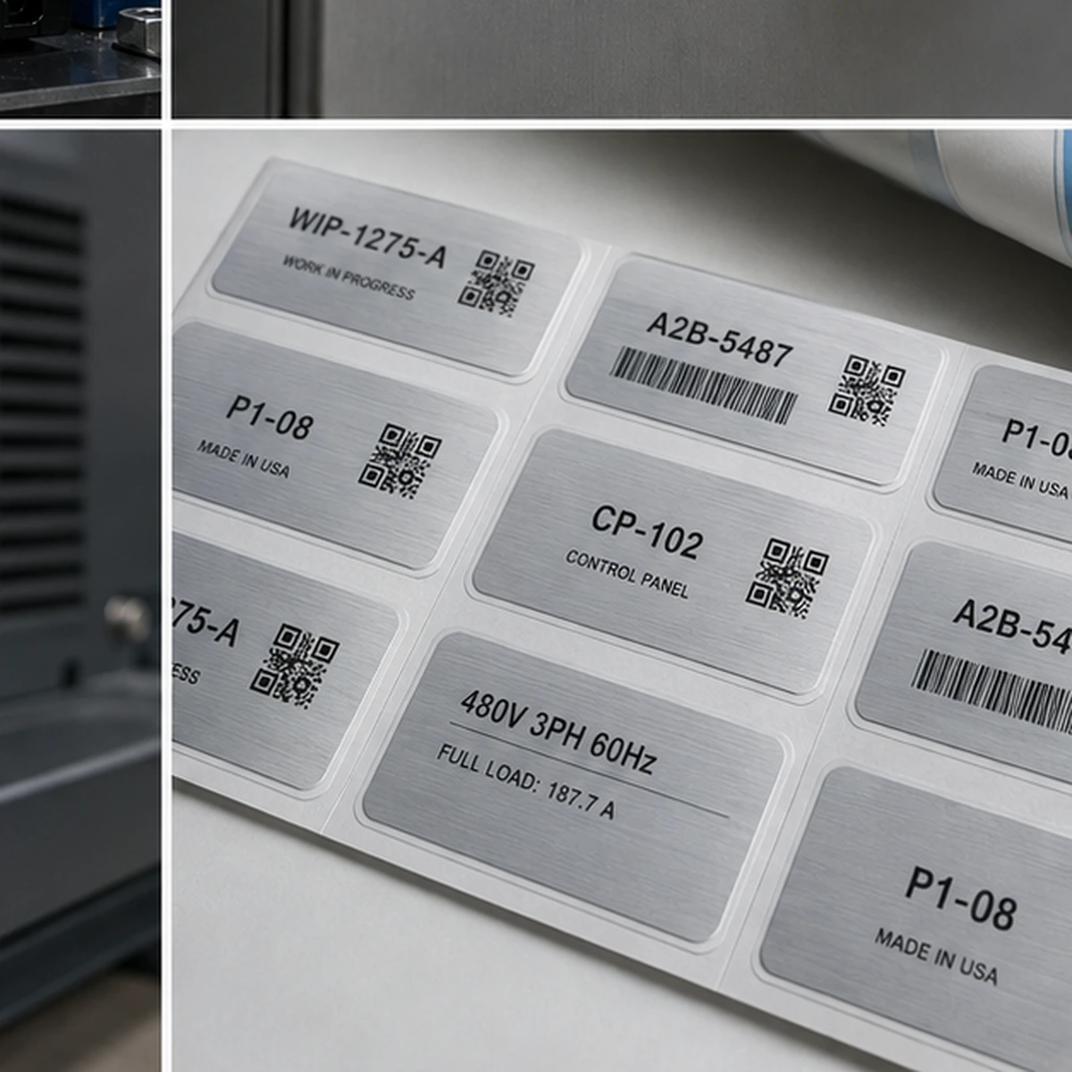 Silver Polyester Labels custom finish option