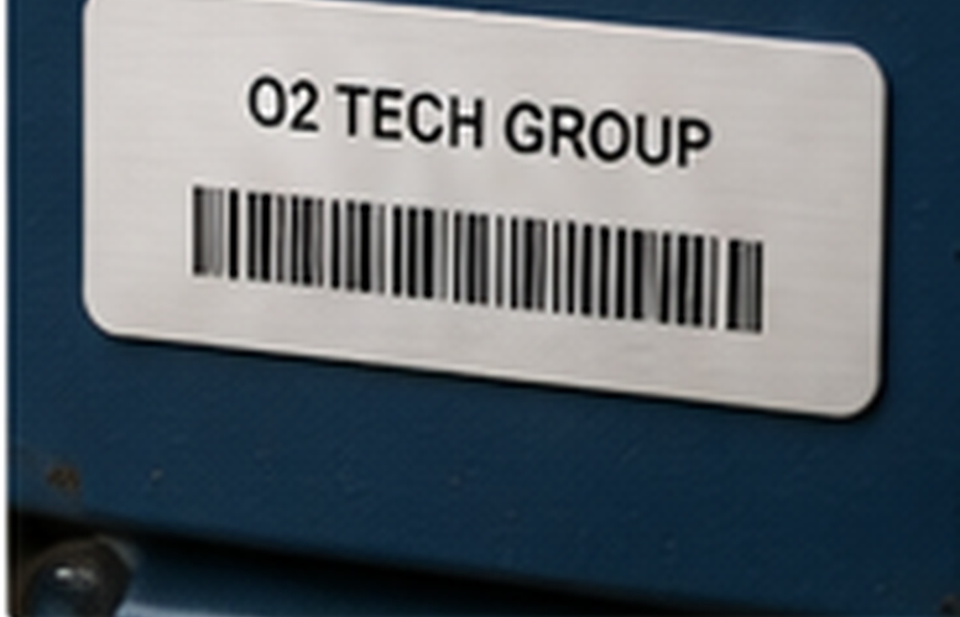 Adhesive Metalphoto asset label with serial number