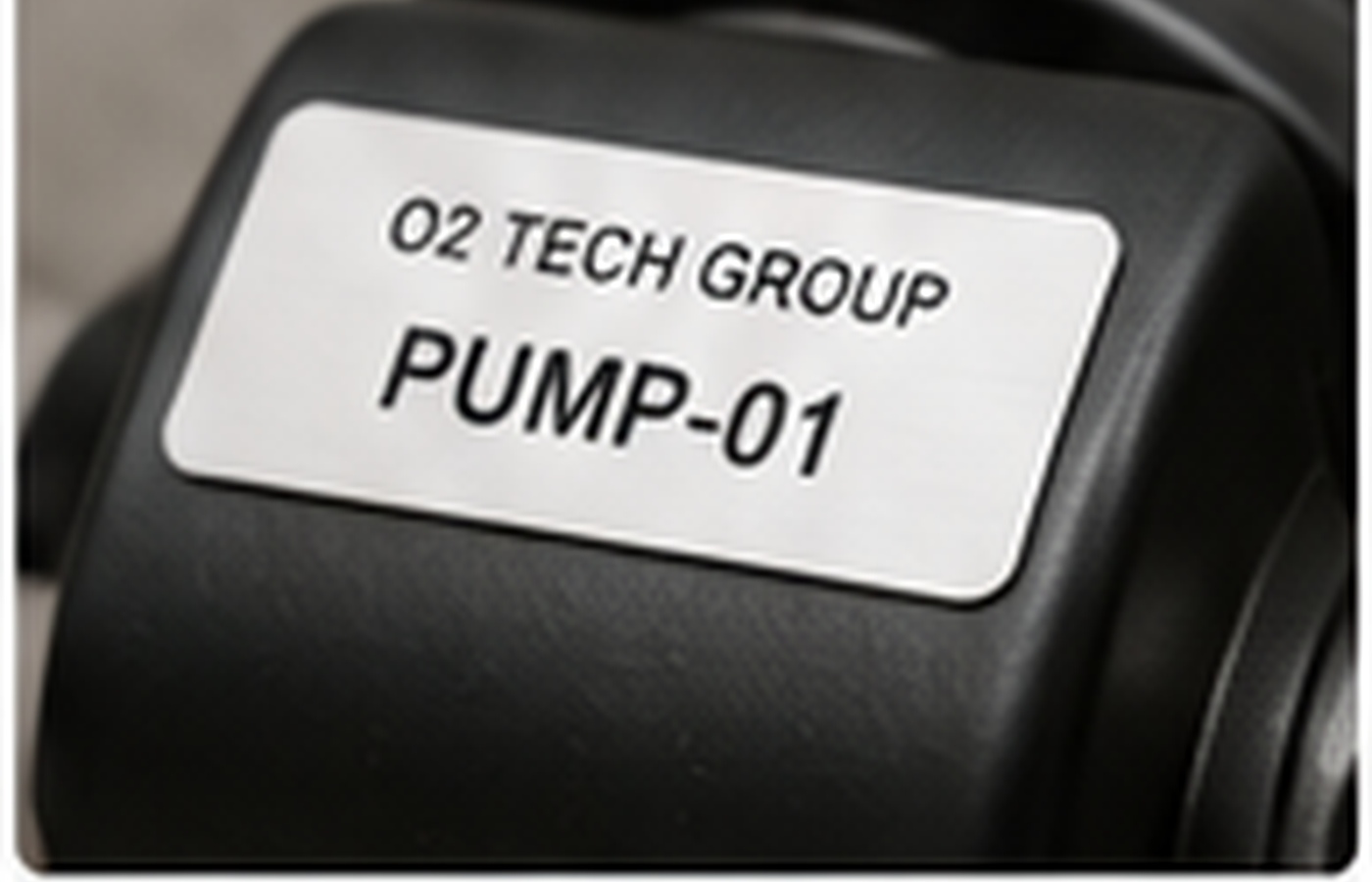 Text-only adhesive Metalphoto asset label