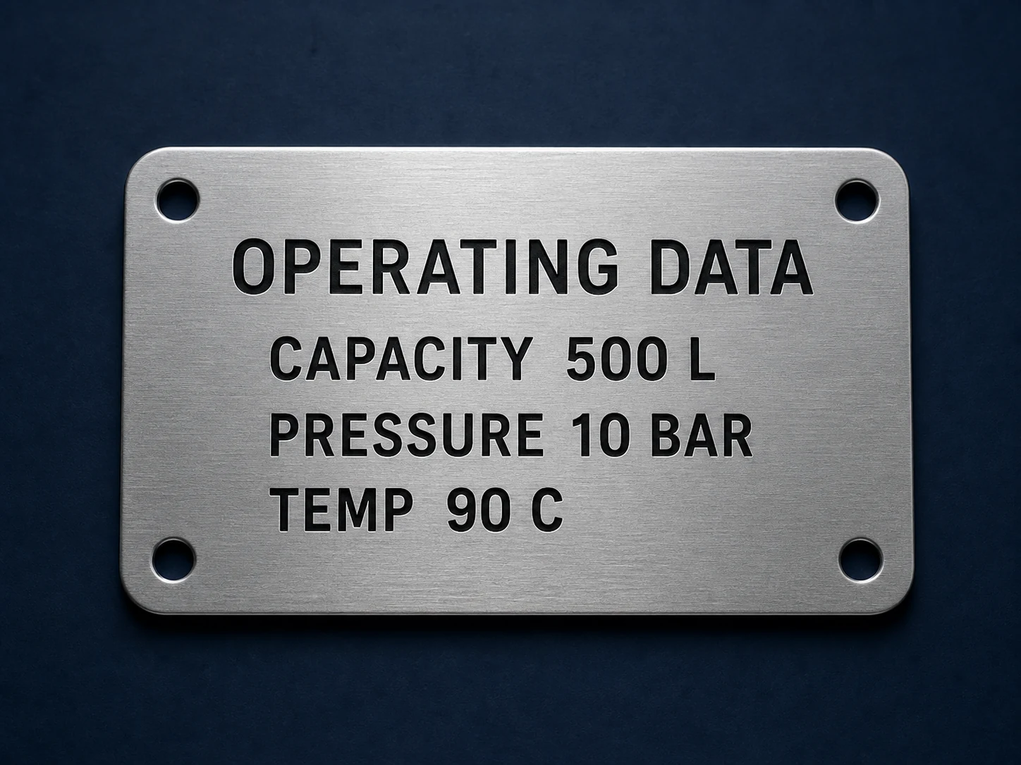 Operating Information Plates