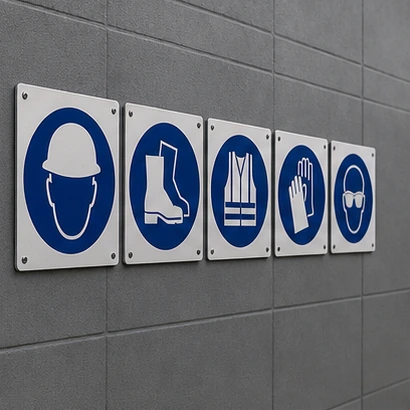 Mandatory Safety Signs custom finish option