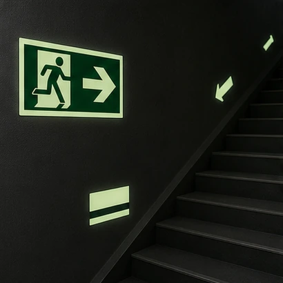 Photoluminescent Signs custom finish option