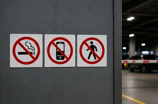 Prohibition Safety Signs layout option