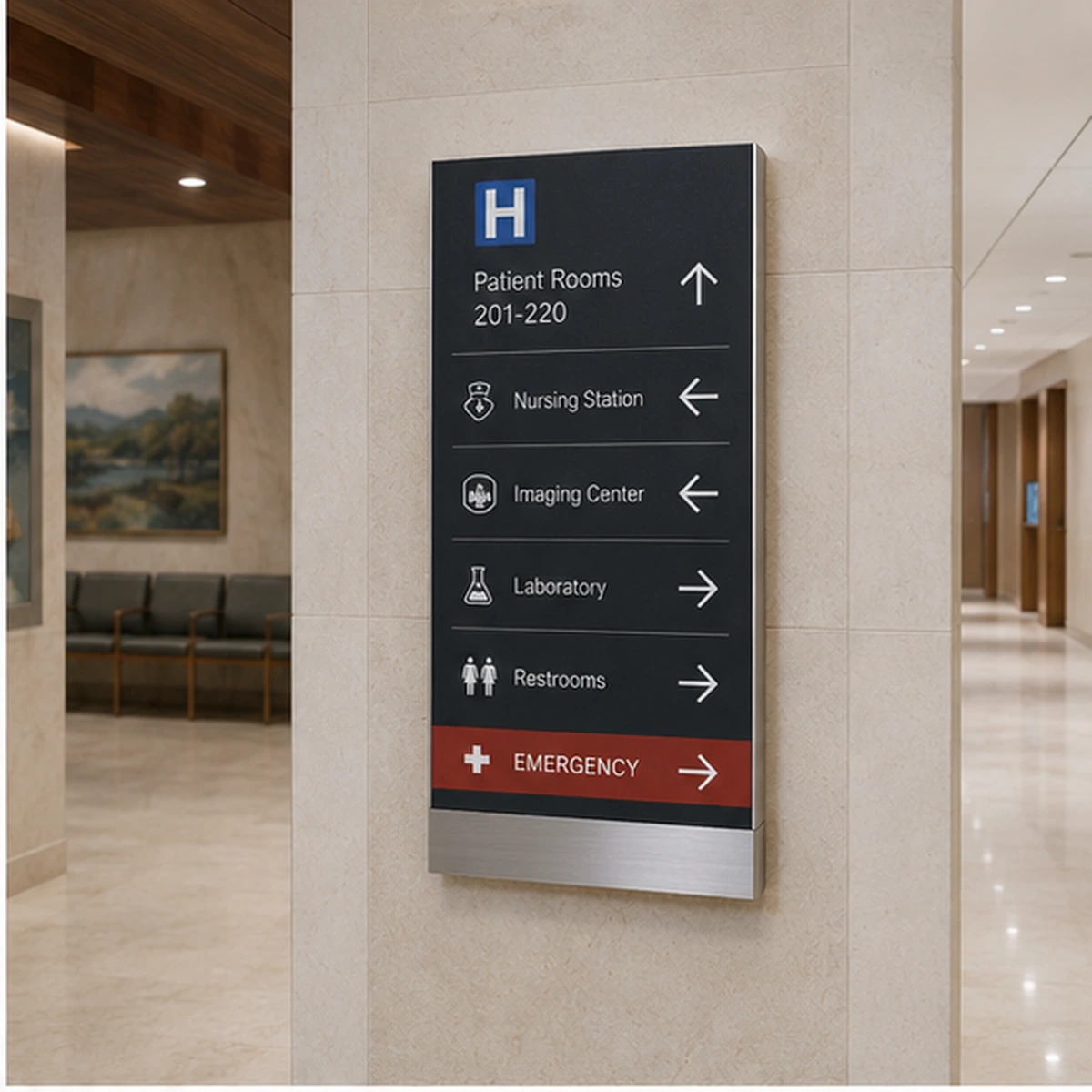 Indoor Directional Signs application example 1